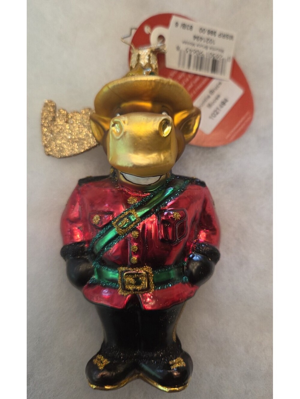 NEW with Tag Christopher RADKO '24 Mountie Bruce Moose Ornament Has Flaw